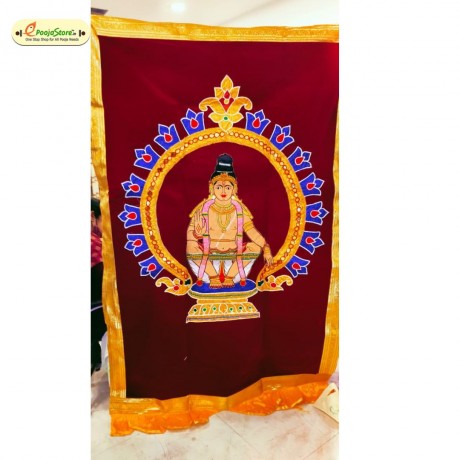 Sri Ayyappa Velvet Curtain(5x7 FEET)